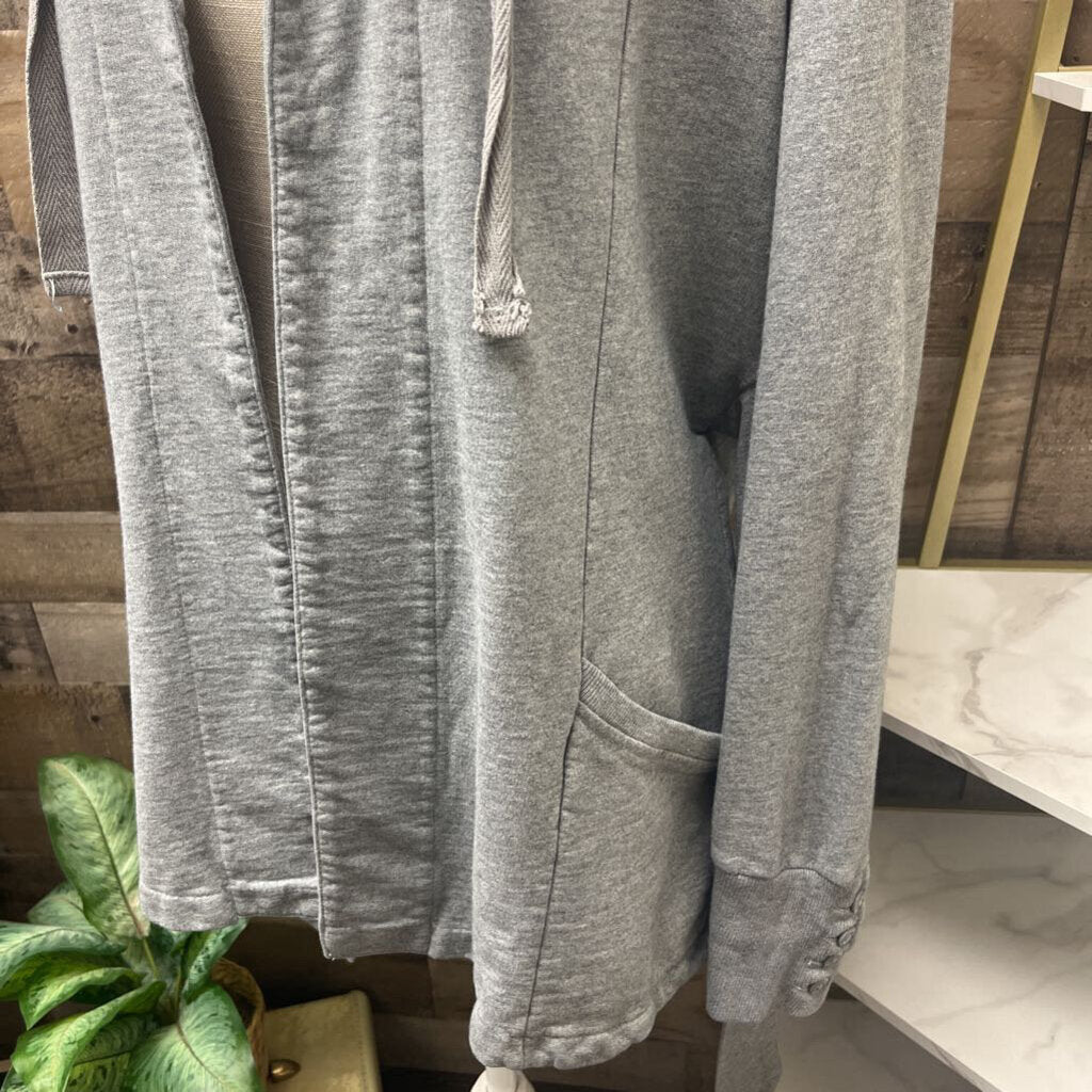Gray Sweatshirt Hoodie Cardigan