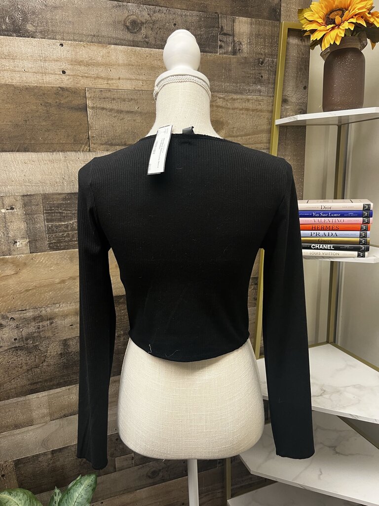 Alta Black Ribbed Long Sleeve Top