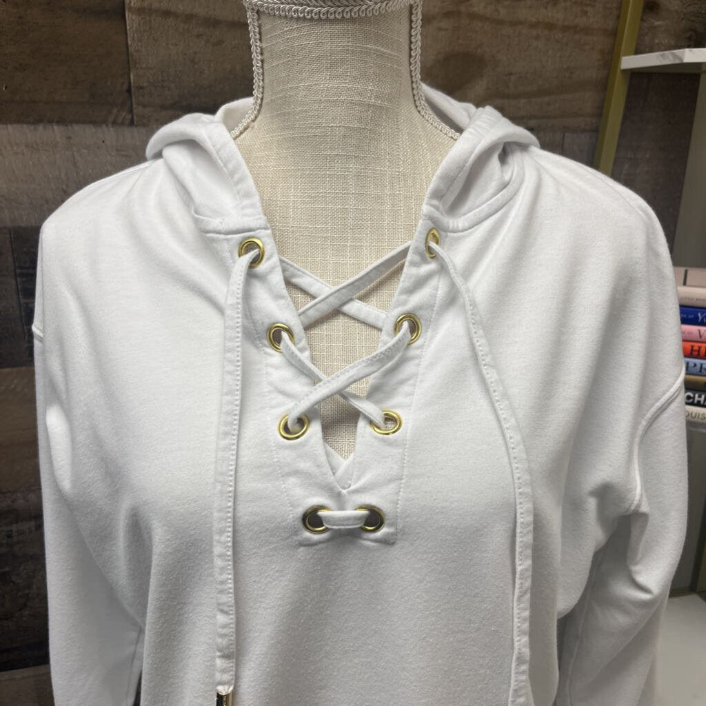Michael Kors Lace Up White Hoodie