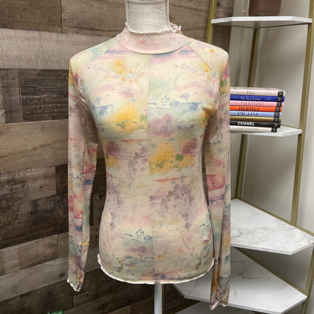 NWT FP Movement Sheer Long Sleeve Tie Dye Yellow