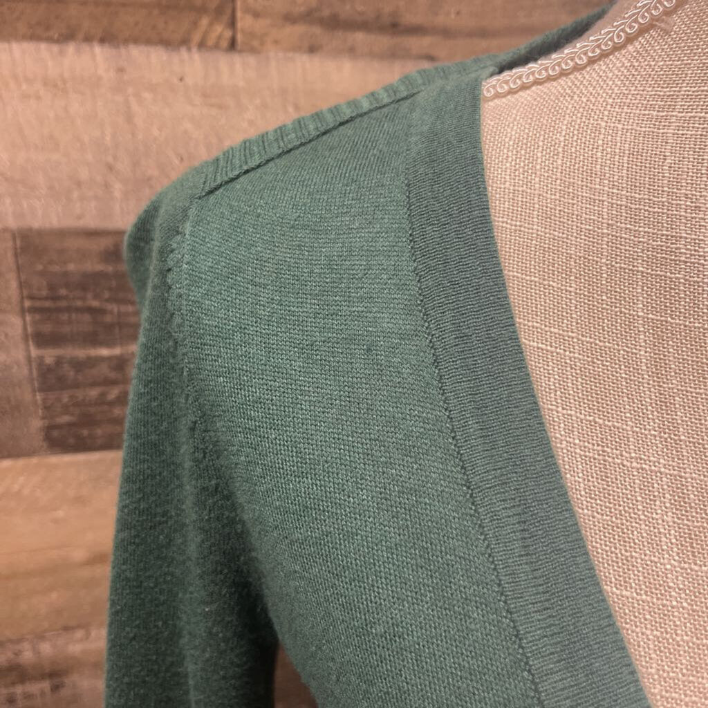 Anthro Rosie Neira Green Gathered Back Long Sleeve