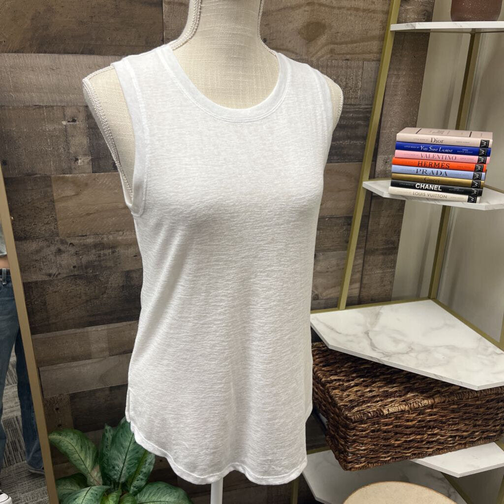 Athleta White Sleeveless Tee