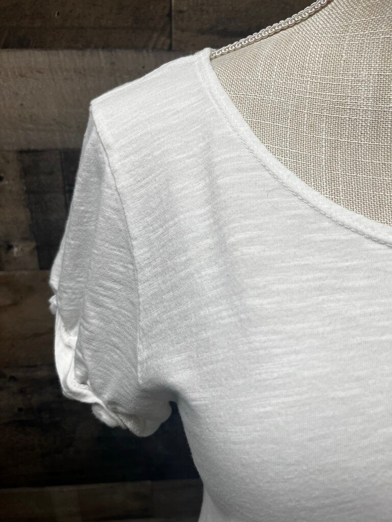 Anthro t.la White Short Sleeve Open Back Tee