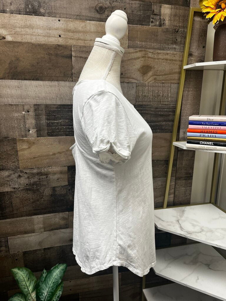 Anthro t.la White Short Sleeve Open Back Tee