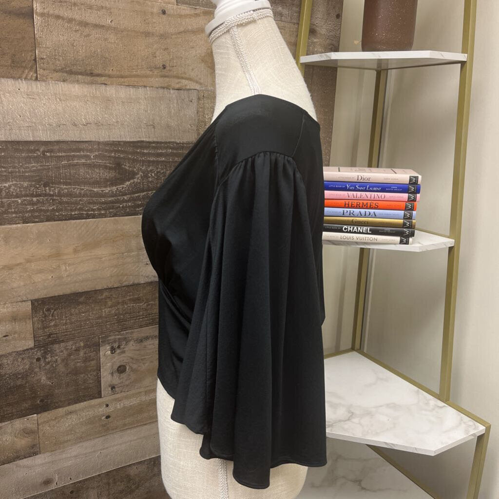 NWT Anthropology Black 3/4 Sleeve Cropped