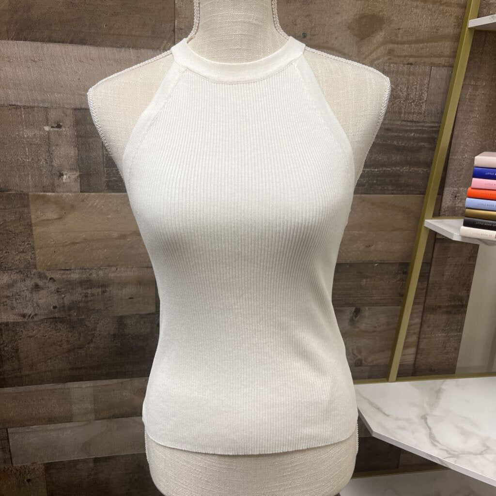 Zara Off White Halter Style Ribbed Sweater