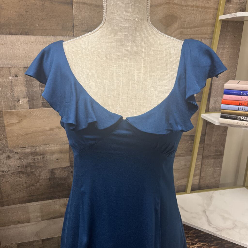 Urban Outfitters Kimchi Blue Navy Sleeveless Ruffle Mini
