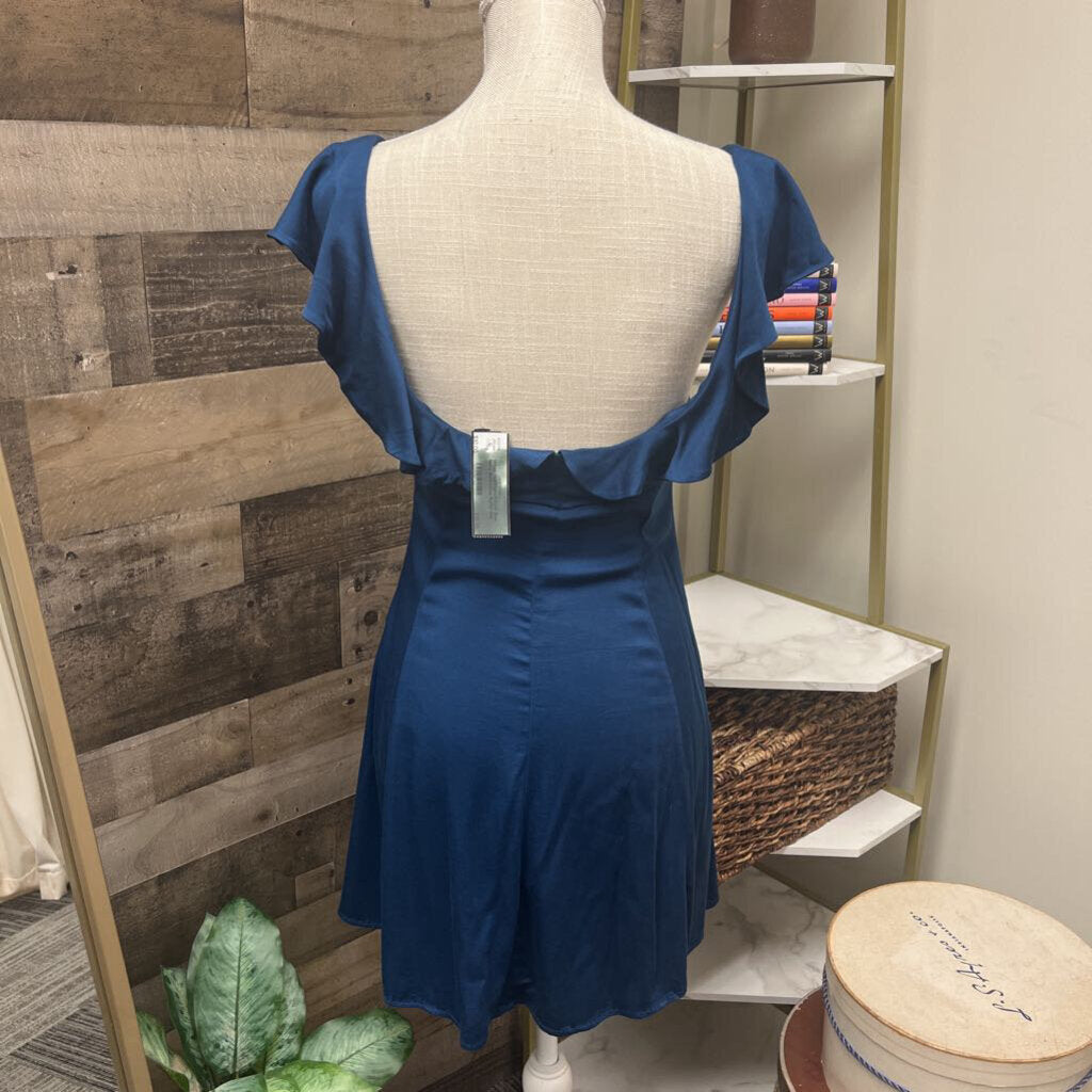 Urban Outfitters Kimchi Blue Navy Sleeveless Ruffle Mini