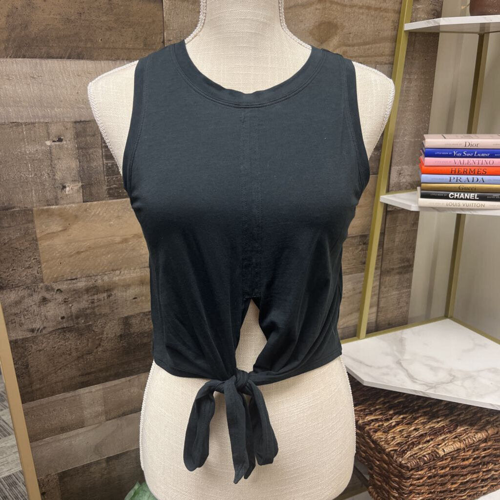 Lululemon Black Cropped Tie Front Tank Tee