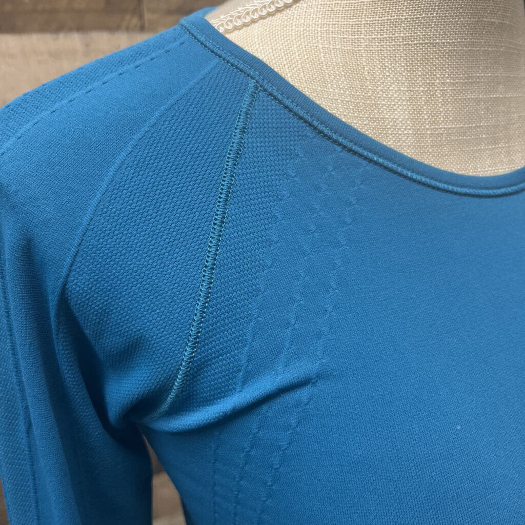 Athleta Teal Long Sleeve Work Out Tee