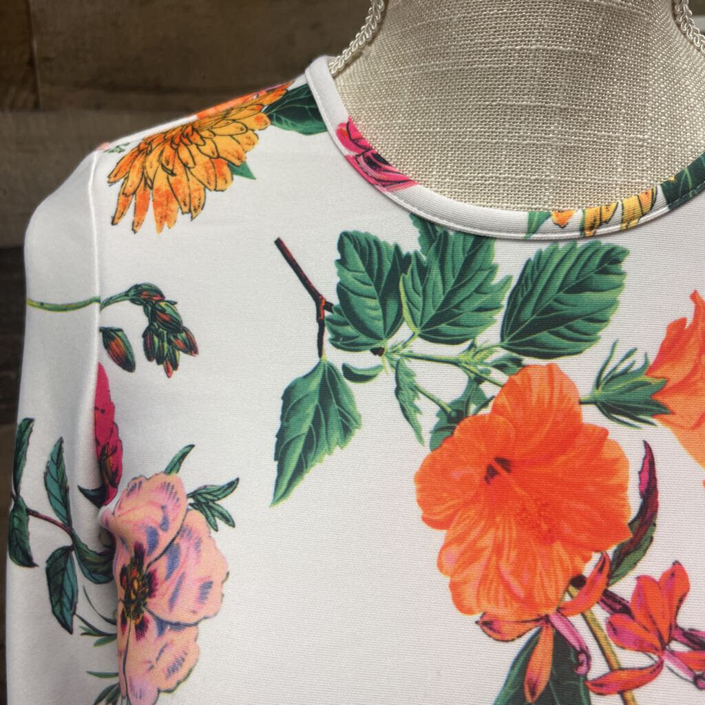 ASOS Bright Floral Bell Sleeve Dress