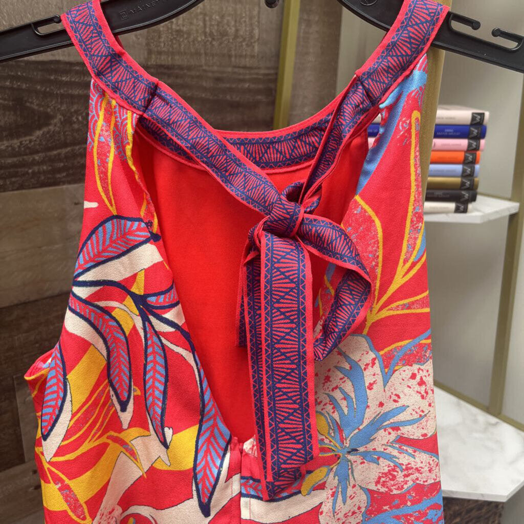 Anthro Flying Tomato Pink & Blue Halter Dress