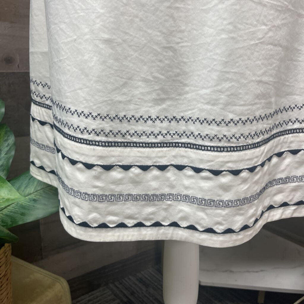 BCBGMaxzria Off White Dress w/Blue Sash Belt