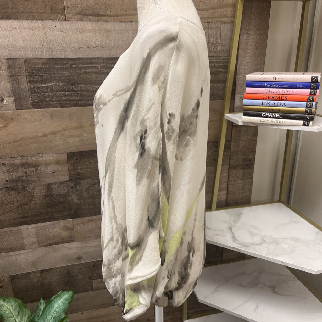 Diane von Furstenberg Silk Ponch Ivory & Lime