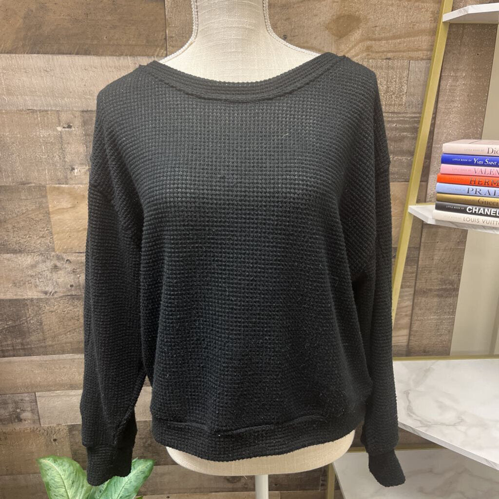Altar'd State Black Waffle Crop