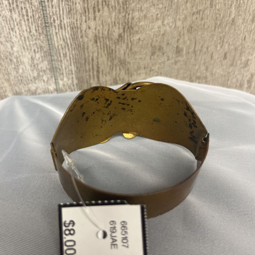 Vintage Distressed gold Flower/Leaf Bracelet