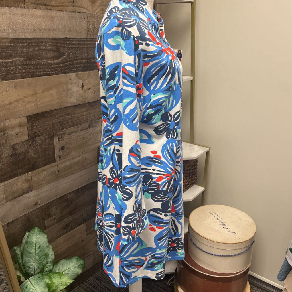 Mahi Gold Cotton Floral Long Sleeve Dress
