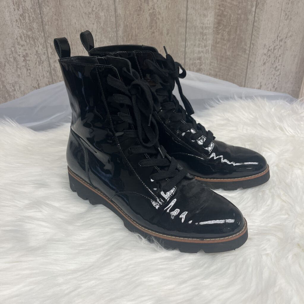 VIONIC Lani Black Patient Women's Lace-Up High Top Combat Boot