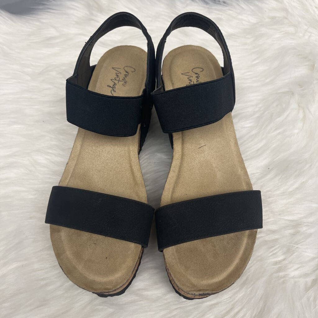 Crown Vintage Wedge Black Sandal