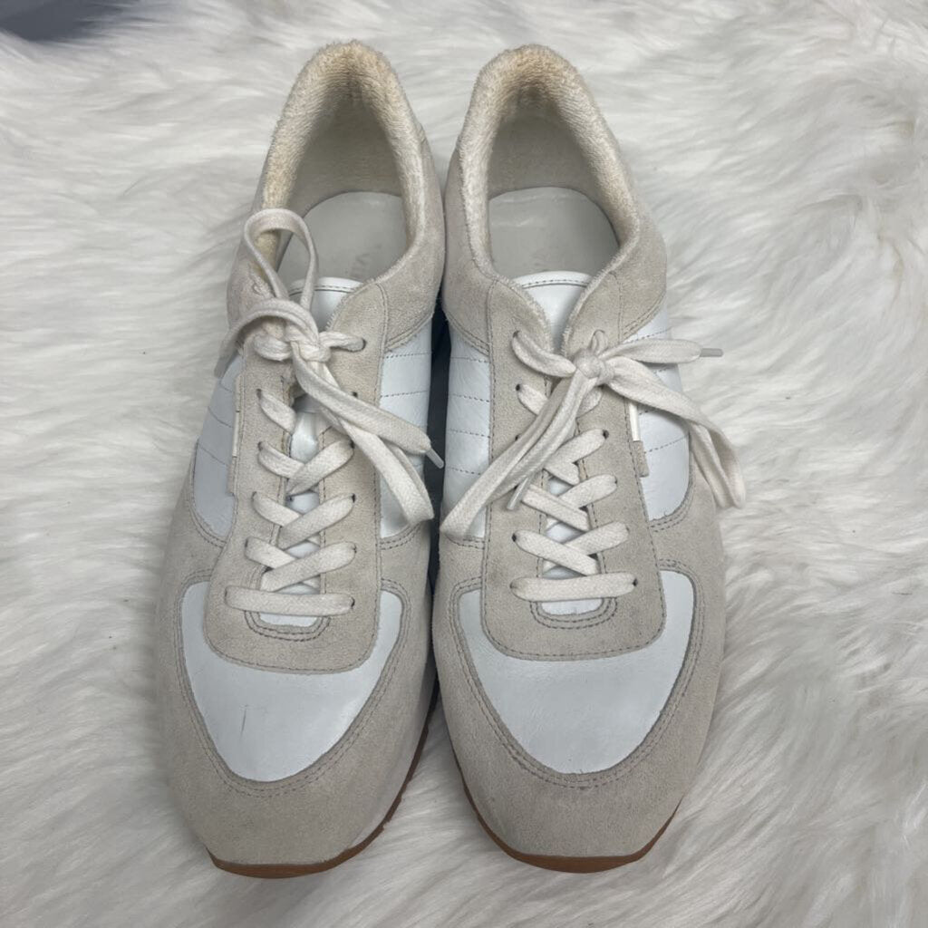 Vince Women's Pasha 2 Suede Lace Up White Sneakers