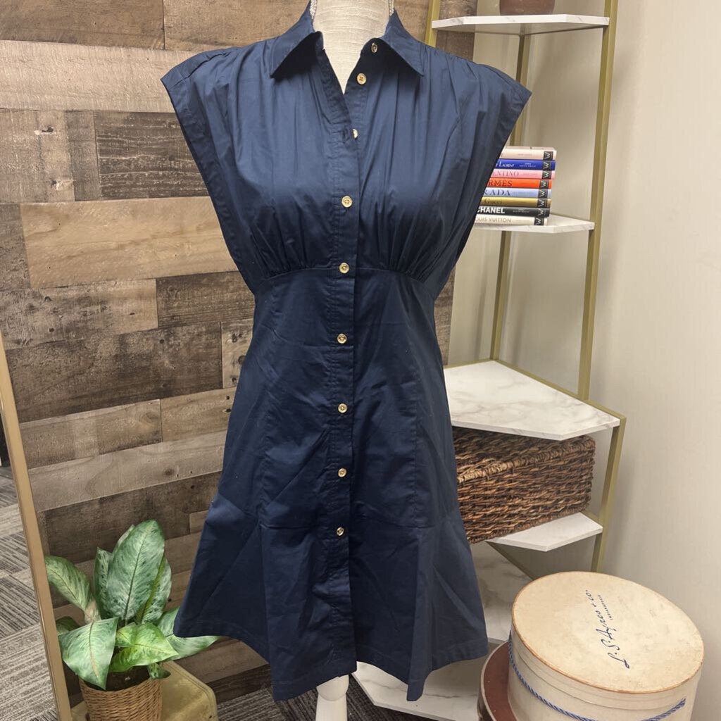 Michael Kors Organic Stretch Cotton Poplin Shirtdress