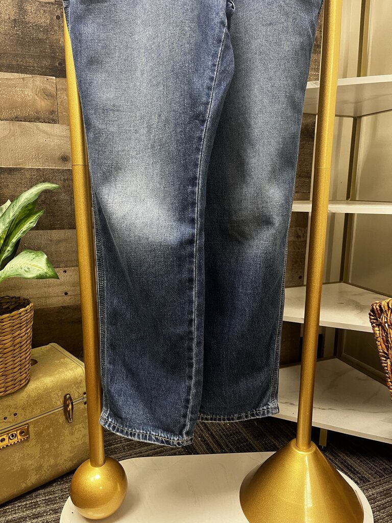 GAP Cropped Slouch Denim Overalls Women's Dark Wash