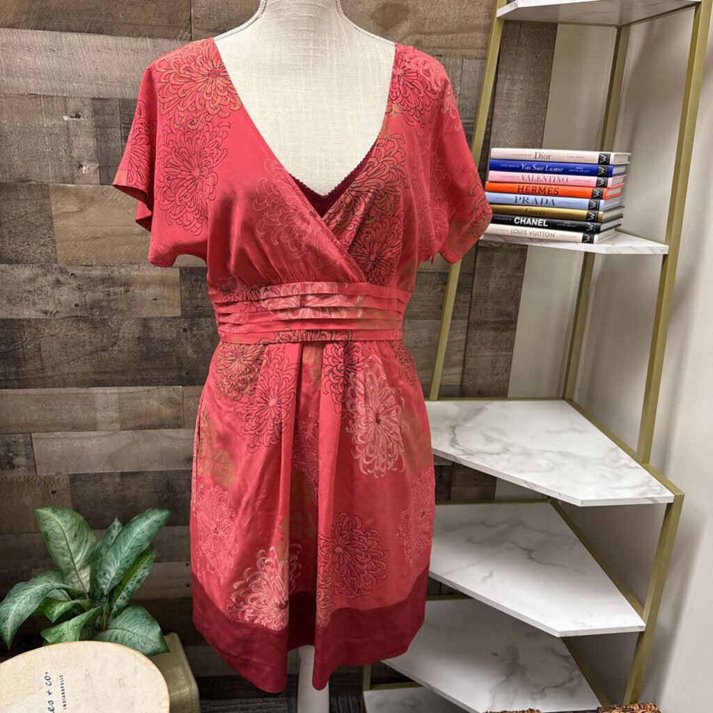 Anthro Moulinette Sours Pink Flutter Sleeve Silk Poppy