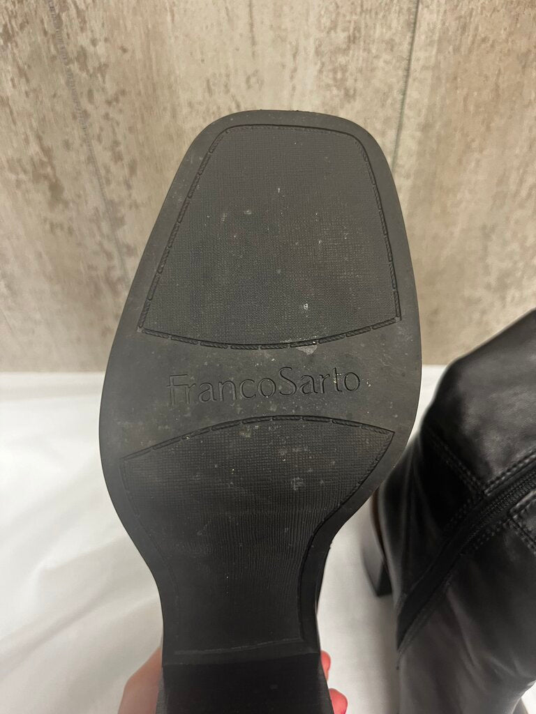Franco Sarto Stevie Mid-Calf Black Leather Boots