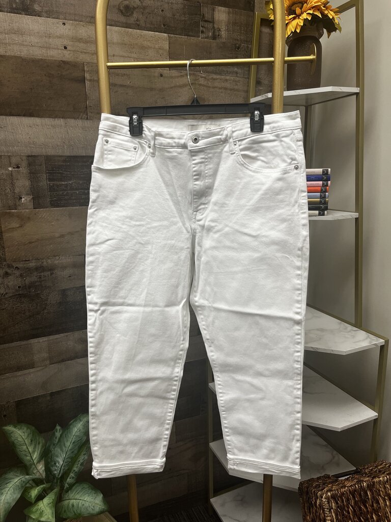 Ella Moss High Waist Straight White Jeans
