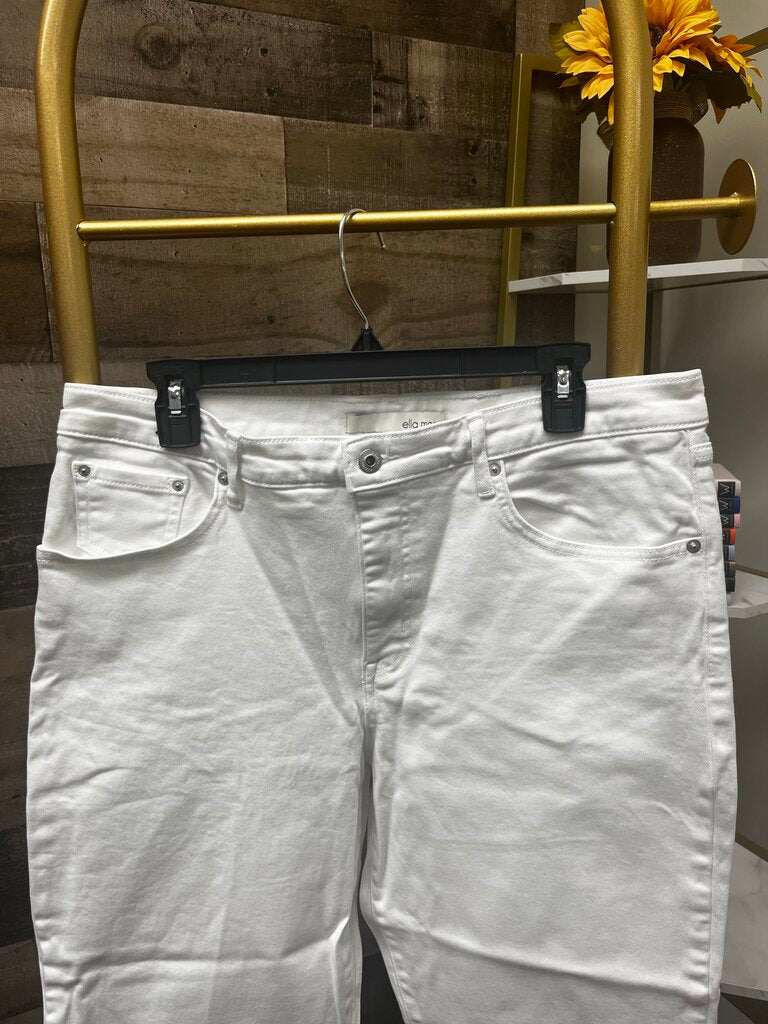 Ella Moss High Waist Straight White Jeans