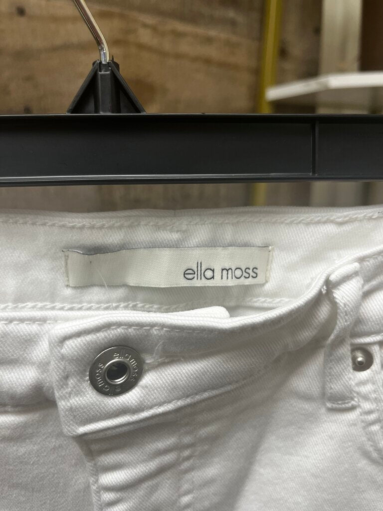 Ella Moss High Waist Straight White Jeans