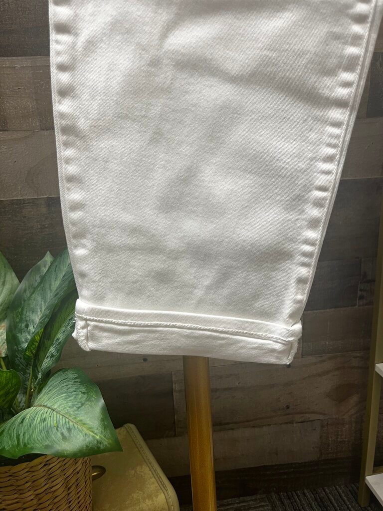 Ella Moss High Waist Straight White Jeans