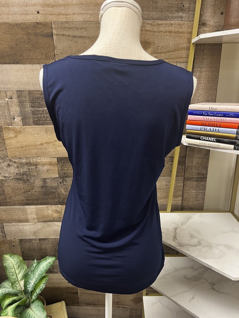 New York & Co Stretch Navy Blue Sleeveless Top