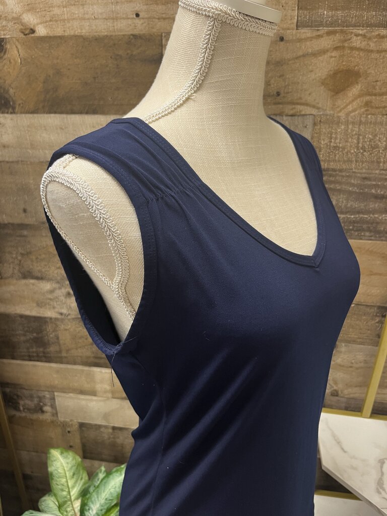 New York & Co Stretch Navy Blue Sleeveless Top