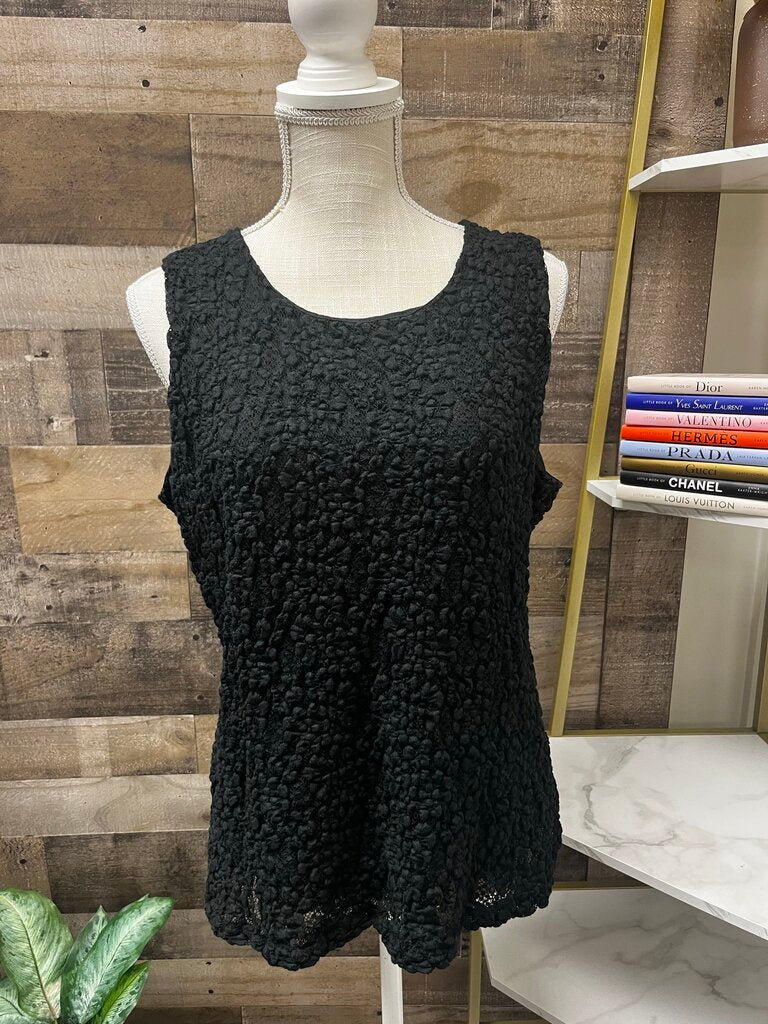Chicos Women's Elegant Black Lace Sleeveless Top