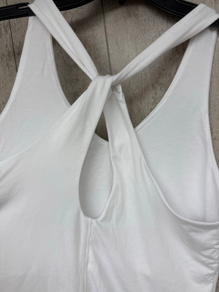 Athleta White Shelf Bra Racer Tank