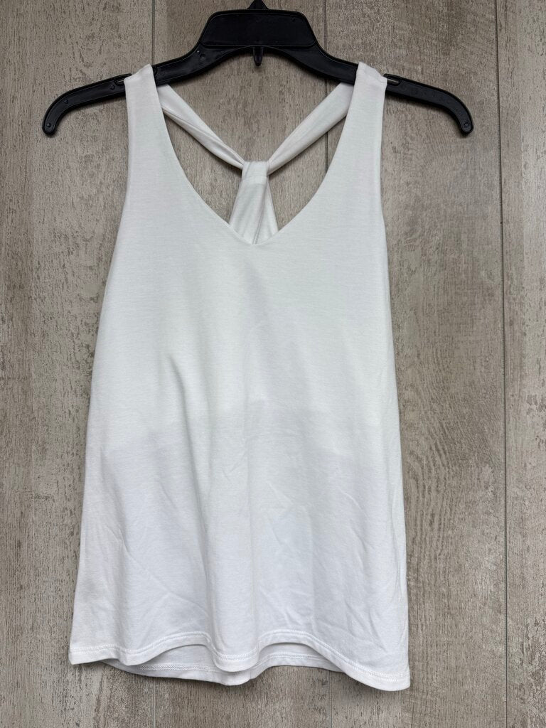 Athleta White Shelf Bra Racer Tank
