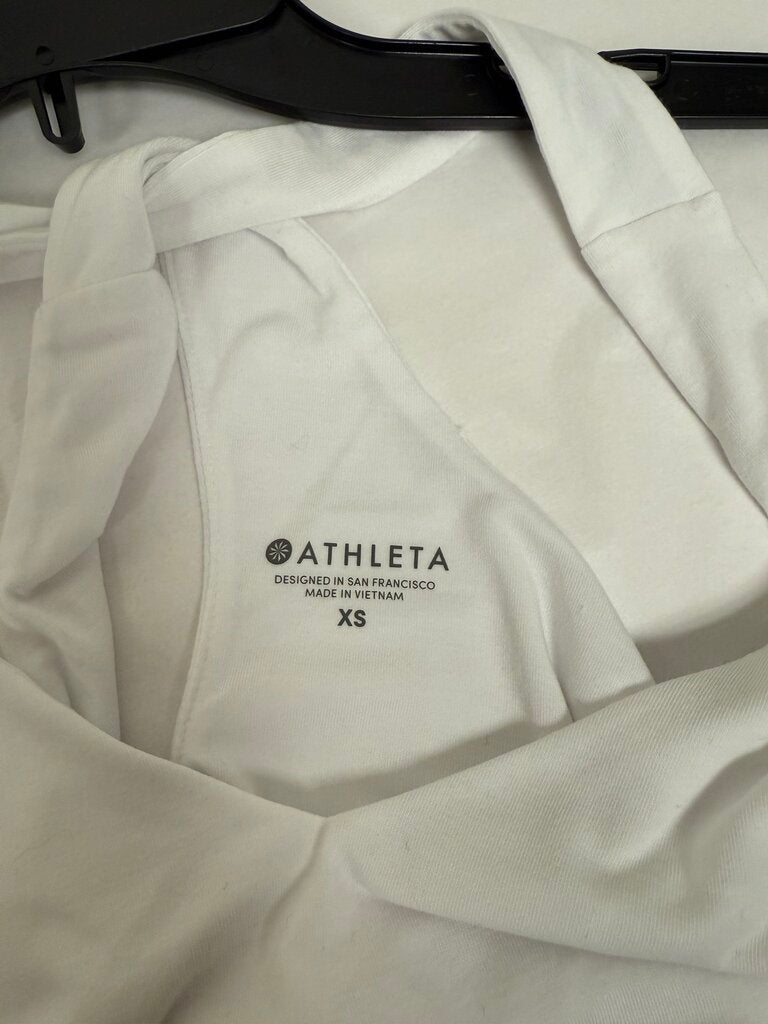 Athleta White Shelf Bra Racer Tank