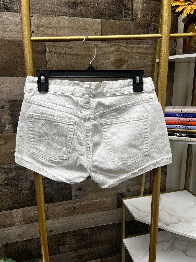 J Crew Distressed White Jean Shorts