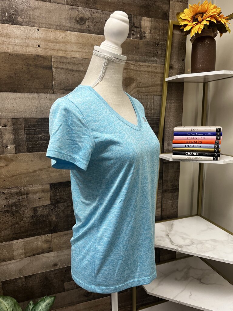 Under Armour Light Blue Semi Fitted V Neck Heatgear Tee