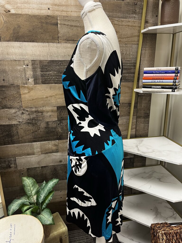 Diane VonFurstenberg Blue Midi Dress Silk