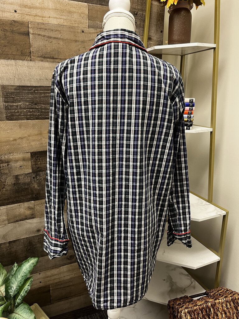 Gap Body Plaid Oversized Long Sleeve Button Down