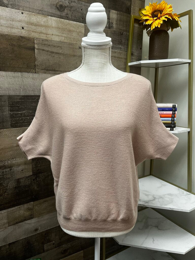 R LABEL 100% Wool Dolman Sleeve Sweater Top Oatmeal Beige