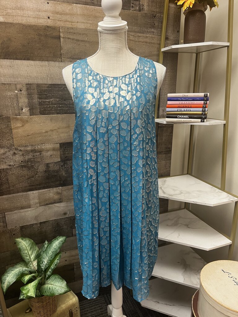 S+B Silk and Metallic Tank Shift Dress