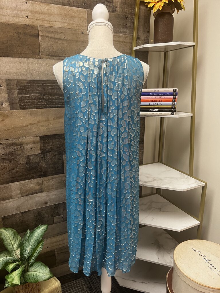 S+B Silk and Metallic Tank Shift Dress
