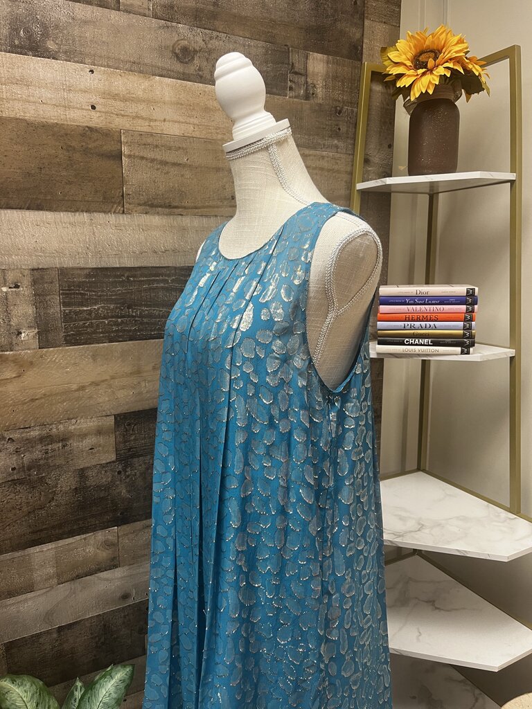 S+B Silk and Metallic Tank Shift Dress