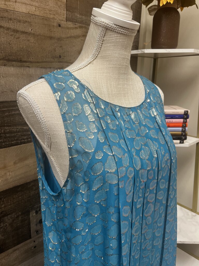 S+B Silk and Metallic Tank Shift Dress