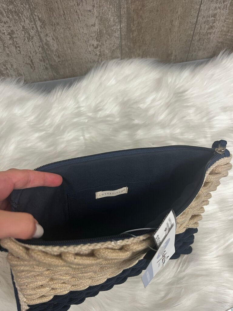 NWT Macrame Detail Large Clutch Bag